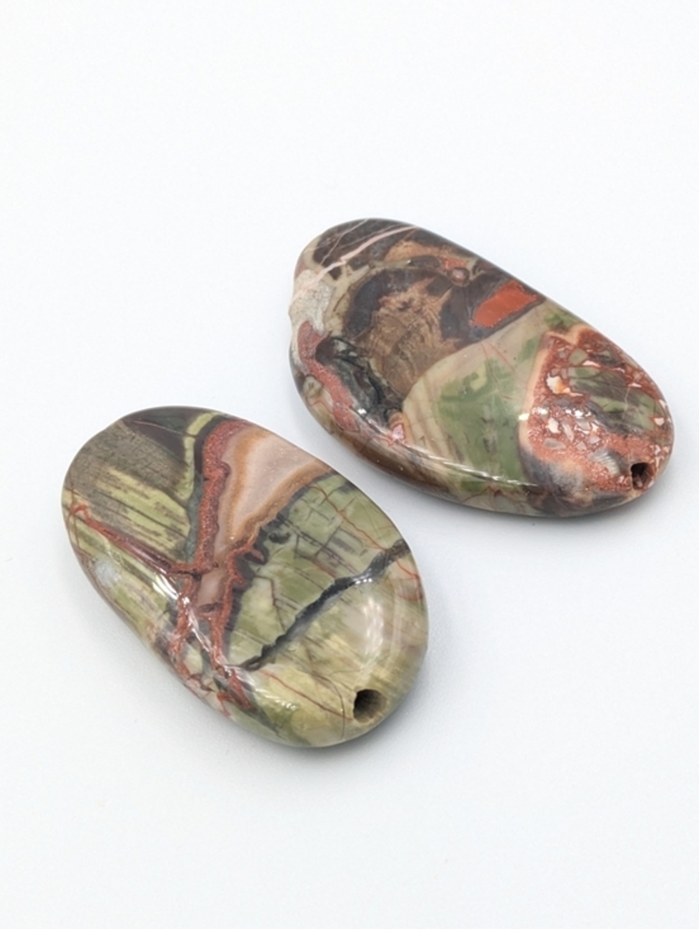 5/25$  Jasper stone beads beautiful landscape patterns